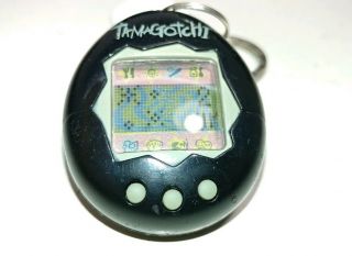 Vintage 1997 Tamagotchi Solid Black Silver Virtual pet Bandai, 2