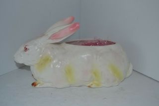 Vtg Porcelain Easter Rabbit Bunny Lefton Planter
