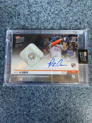 2019 Topps Now Pete Alonso 422a Base Relic Auto 24/99 Mets Roy?