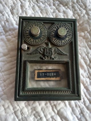 Vintage Post Office Box Door With Eagle & Double Dial Combo Lock