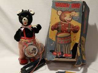 Vintage Cragstan Rc Battery Toy Barney Bear The Drummer Boy Made In Rvt Japan