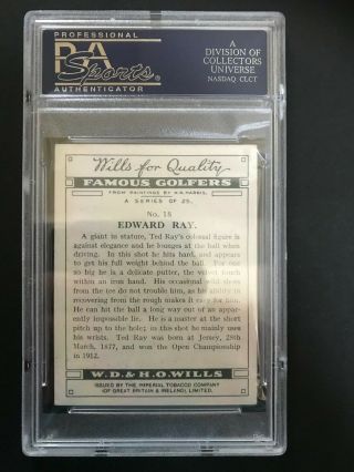 1930 W.  D.  & H.  O.  Wills Famous Golfers: Edward Ray 18 PSA Grade 5.  5 2