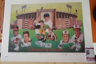 " A Tradition Of Excellence " Lithograph,  Autographed By Four Hall Of Famers