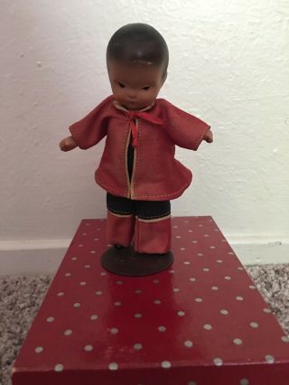 Chinese Nancy Ann Storybook Vintage Bisque Doll Very Rare Molded Sock Red Box