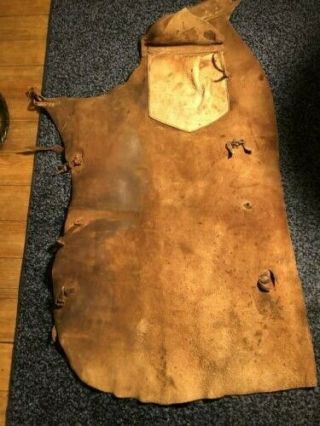 Antique Leather Batwing Chaps One Leg Only Wall Hanger Only