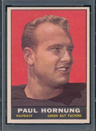 STUNNING PSA 8 NM - MT PAUL HORNUNG HOF VINTAGE 1961 TOPPS 40 NFL GB PACKERS CARD 3