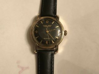 Vintage 10k Gf Ulysse Nardin Automatic Chronometer Co Black Dial Watch Men 