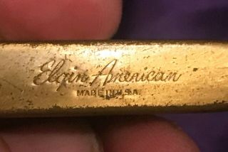 VINTAGE ELGIN AMERICAN CIG.  LIGHTER - BRASS w/FLY FISHING LURES - MADE in USA 3