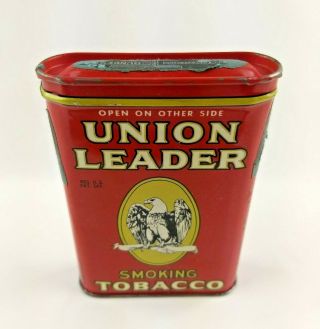 Vintage Vertical Union Leader Pocket Tobacco Tin Eagle Advertising
