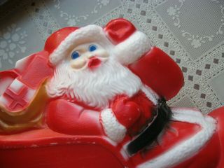 VINTAGE UNION PRODUCTS SANTA ' S SLEIGH AND REINDEER BLOW MOLD SMALL SIZE 32 X 11 2
