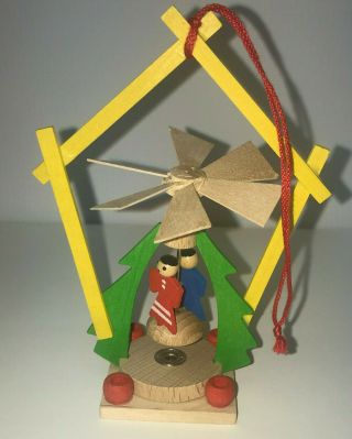Vintage Steinbach Angel Chimes Spinner,  Wooden Wood Christmas Ornaments,  Germany