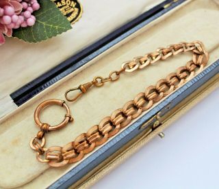 Antique French Gold Plated Fancy Link Watch Chain Albert By Charnier