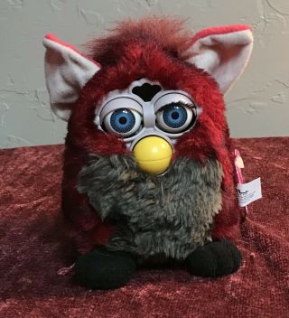 Vintage Furby 1999 70 - 800 Red Gray Black Red Wolf