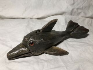 Duluth Fish Decoys,  Dfd,  Perkins 8” Dolphin W/ Wooden Fins Spearing Decoy,  Lure