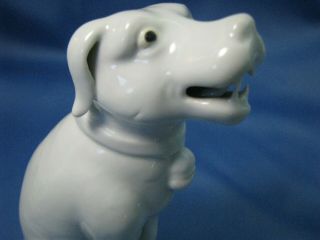 Vintage Chinese Blanc De Chine Porcelain Dog Canine Foo Dog Statue Figurine Bell