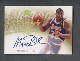 2007 - 08 Sp Authentic Chirography Magic Johnson Hof Signed Auto 8/25 Lakers
