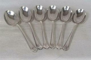 A Lovely Set Of Six Solid Sterling Silver Teaspoons Birmingham 1940.