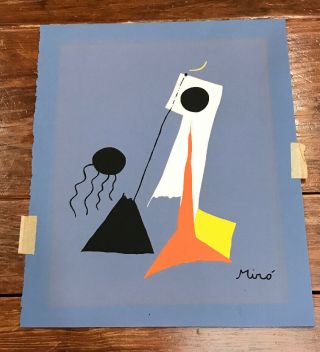 Antique Joan Miro Serigraph/silkscreen Color Abstract Rare Early