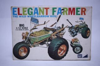 Vintage 1/12 Scale Mpc Elegant Farmer Wheelbarrow Rod Model Kit W/ Box