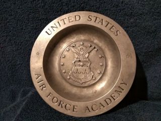 Vintage United States Air Force Usaf Academy Metal Ashtray Wall Hanging Plate