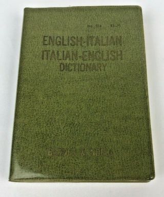 Vintage 1961 Barnes And Noble Italian - English Pocket Dictionary Printed In Italy