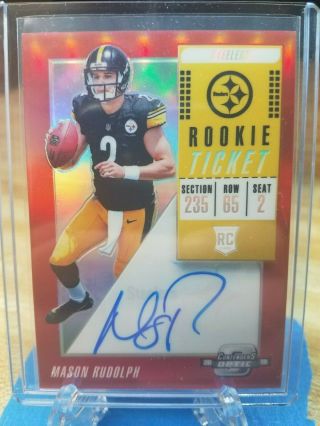 Mason Rudolph 2018 Panini Contenders Optic Red Rookie Ticket Rc Auto 43/199 Hot