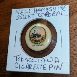 Sweet Caporal Cigarette Advertising Pin Hampshire State Seal Coat Arms