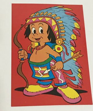 Little Hiawatha Indian Boy Vintage Walt Disney Productions Postcard Italy