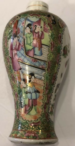 Vintage Chinese Pair Famille Rose Famille Verte Porcelain vases 2