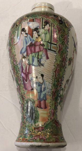 Vintage Chinese Pair Famille Rose Famille Verte Porcelain vases 3