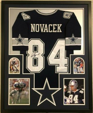 Framed Dallas Cowboys Jay Novacek Autographed Signed Jersey Jsa