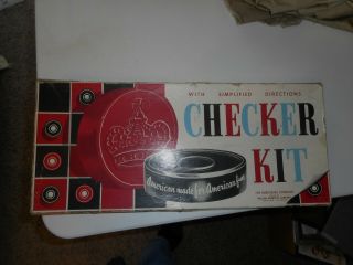 Vintage Halsam Checker Board Game The Embossing Company Eagle Design