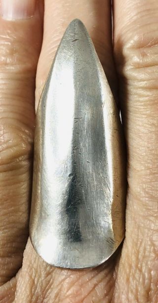 Vintage Large Sterling Silver Gothic Claw Ring Size 9.  5