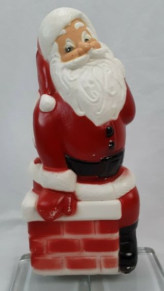 Christmas Blow Mold Santa Claus Chimney Plastic Vintage General Foam,  No Light