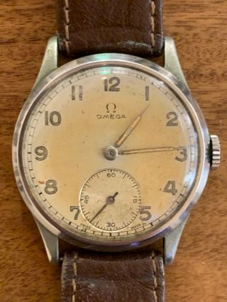 Rare Vintage Gents Omega Watch Sub Dial Mechanical 15 Jewel Hand Wind Movement 2