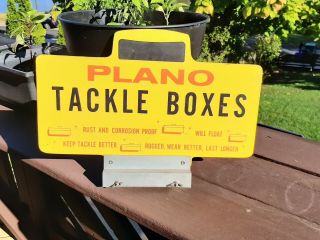 Vintage Plano Tackle Boxes Advertising Sign Fishing Sign Lure Store Display Sign