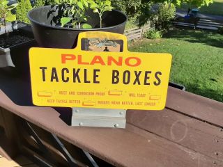 Vintage Plano Tackle Boxes Advertising Sign Fishing Sign Lure Store Display Sign 3