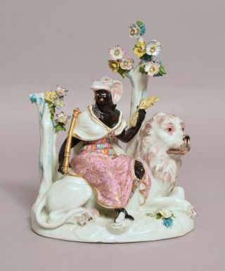 Quality Antique 19thc French Or German Porcelain Figure Of Africa