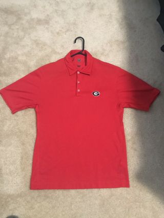 Nike Georgia Bulldogs Polo Shirt Mens Medium Red Embroidered Nike Golf