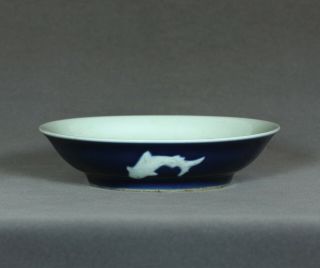 A Chinese Blue Glaze Porcelain Plate Of Qing Dynasty Yongzheng Mark