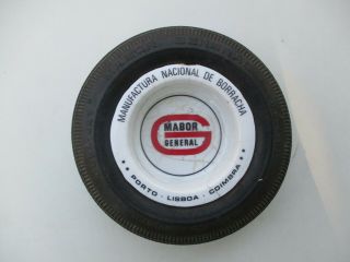 Vintage Portuguese Mabor General Dura - Jet Black Rubber Advertising Tire Ashtray