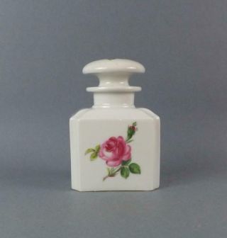 Antique Meissen German Porcelain Dresden Parfum Bottle With Floral Decoration