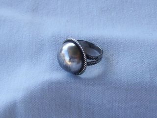 Vintage Sterling Silver 925 Native Navajo Dome Ring Sz 7.  25 Wt 6g