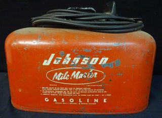 Vintage Johnson Mile Master 6 Gallon Pressurized Boat Fuel Gas Tank Can