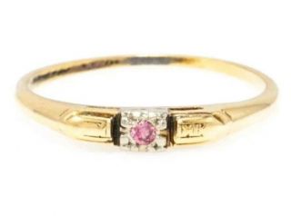 Jd Is Back Antique 1940s Pink Diamond 14k Yellow Gold Wedding Band Ring