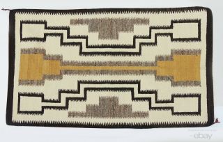 Antique Navajo Native American Indian Crystal Trading Post Wool Rug - 42 " X63 "