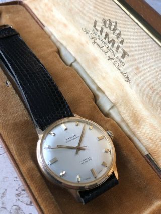 Vintage Mens Watch Limit 17 Jewels Swiss Made With Presentation Box