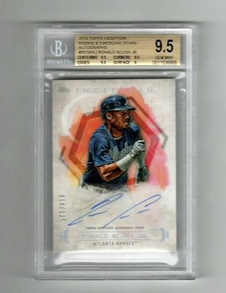 Ronald Acuna Jr 2019 Topps Inception Auto /125 Bgs 9.  5/10 Braves