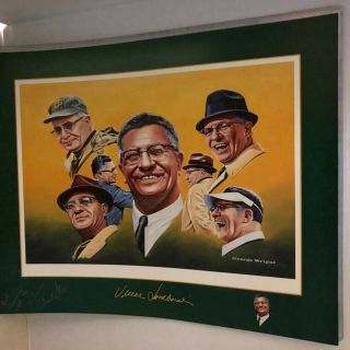 Vince Lombardi Print By George Wright,  Autographed By Bart Starr & Tom Brown