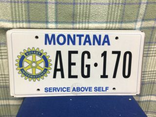 Rotary International Service Above Self Montana License Plate